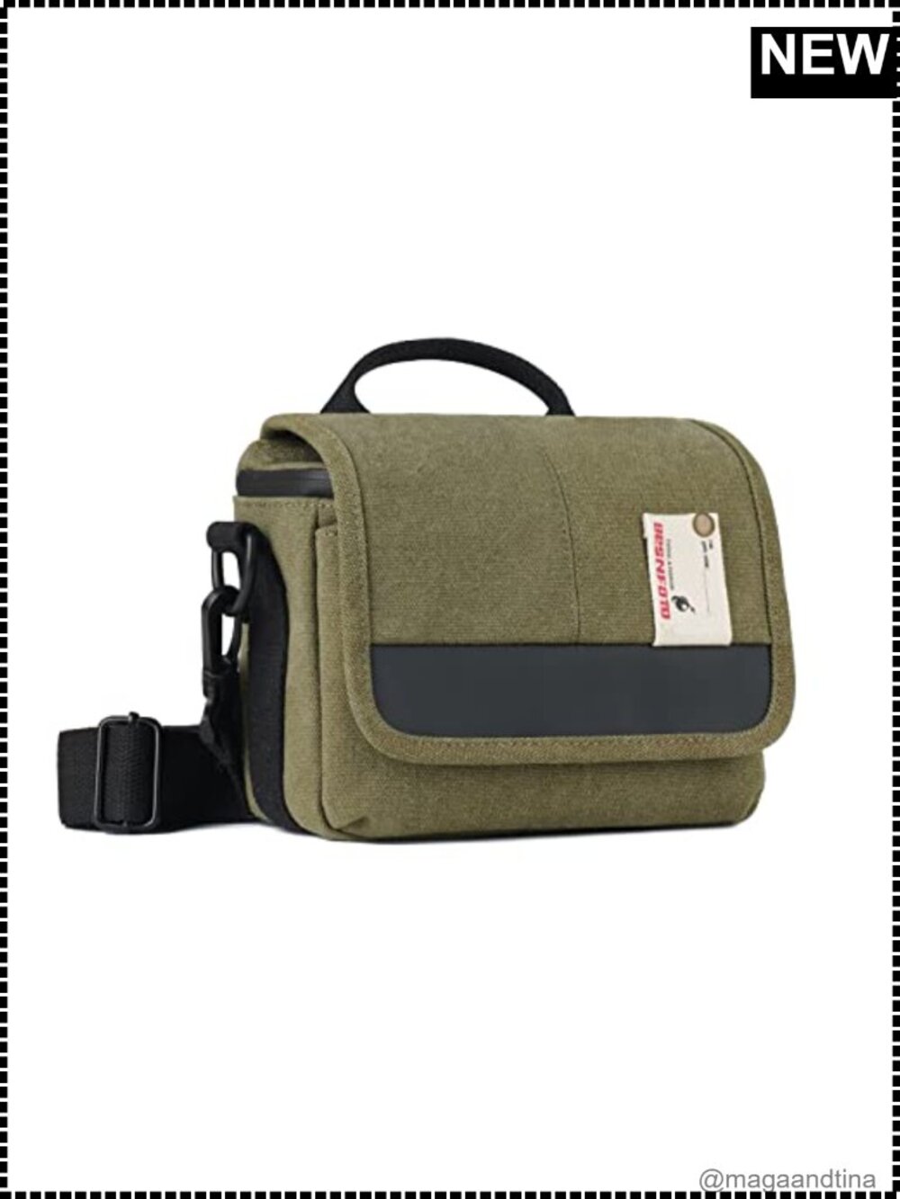 Water Resistant Canvas Camera Shoulder Bag Compact Crossbody Case